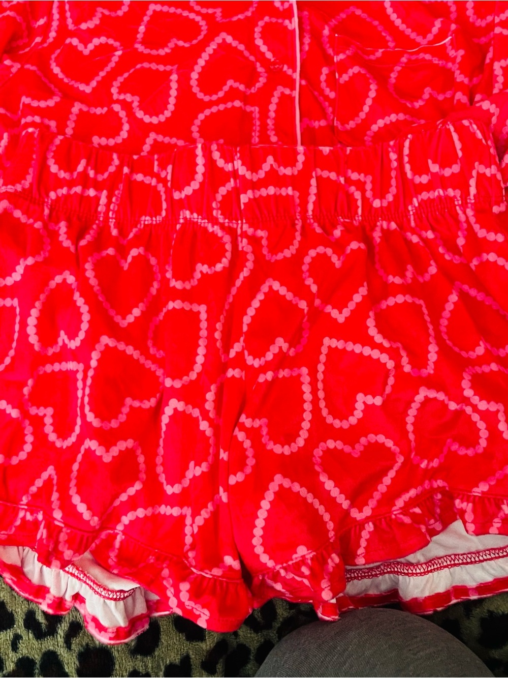 art class Pink Heart Print Kids Pajama Set